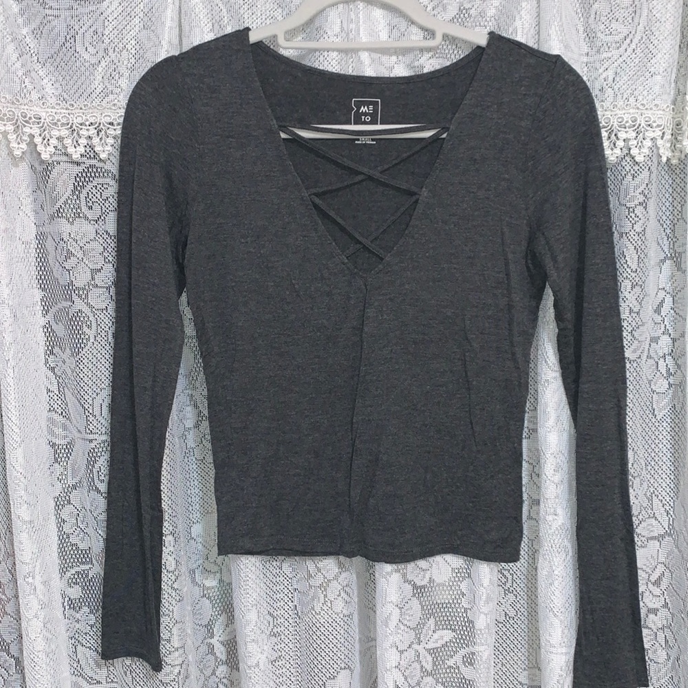 Grey Long Sleeve Top